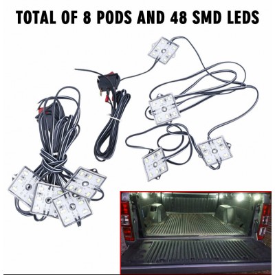 8PCS White LED Truck Bed/Rear Work Box Lighting Kit Trunk Light For All Pick up